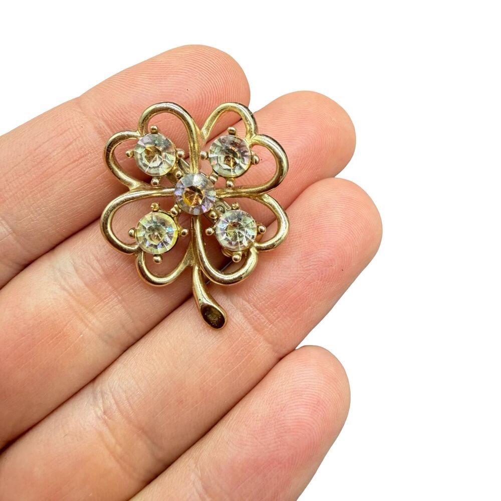 Vintage Jewelry 4 Leaf Clover Brooch Clover Pin